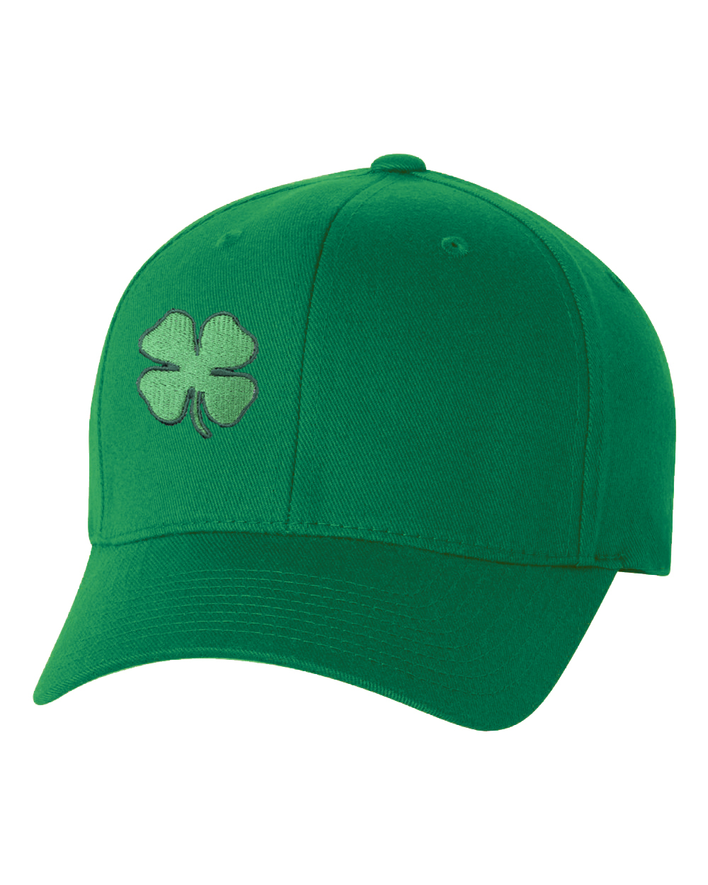 St Patrick's Day Fitted Hat, Four Leaf Clover Flex Fit Baseball